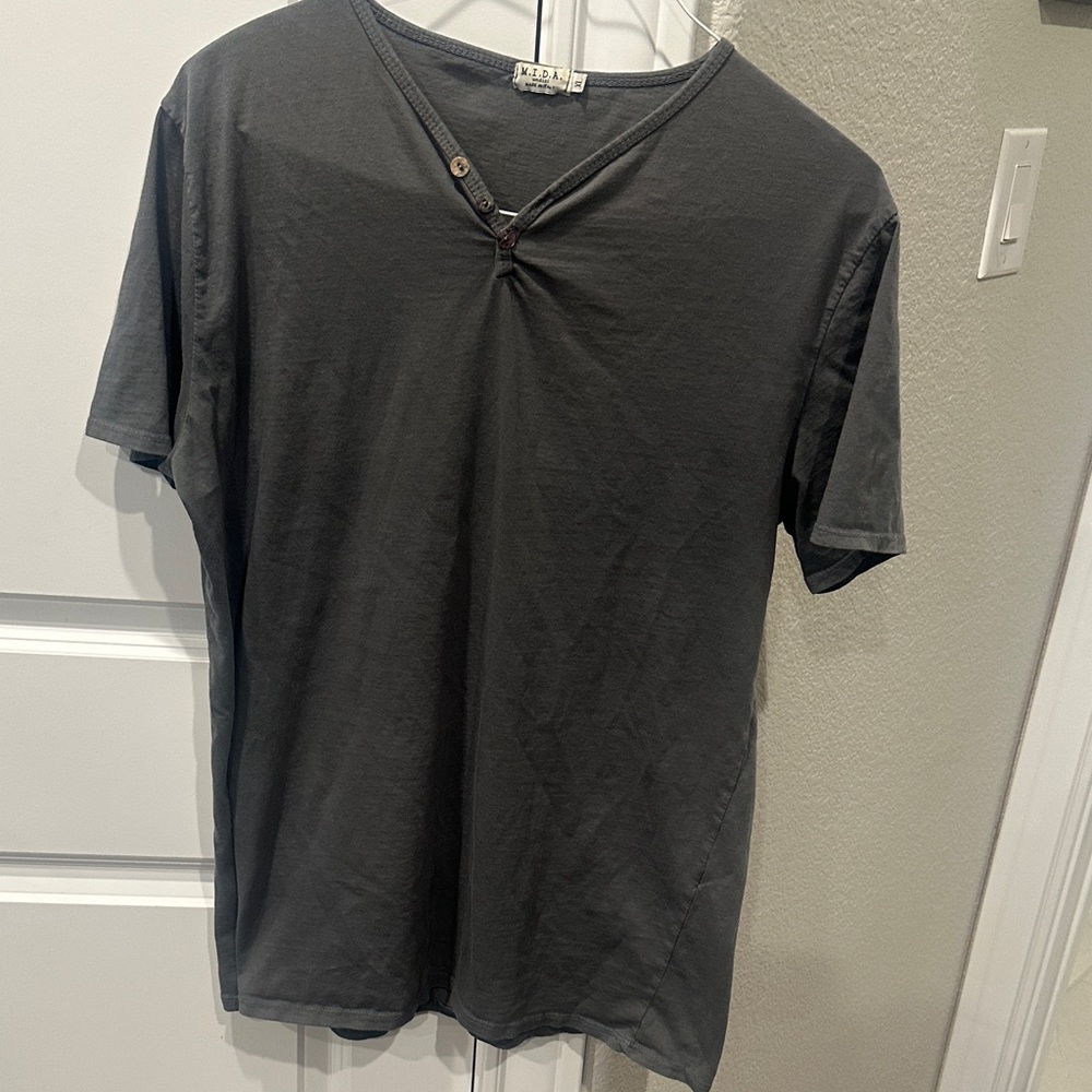 M.I.D.A. Men's Charcoal V-Neck Tee